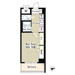 協和高輪マンション 1Kの間取図画像