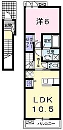 アルバータ2 1LDKの間取図画像