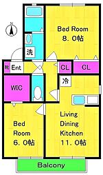 西生田アイリス 2LDKの間取図画像