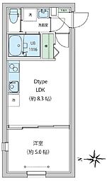 レオーネ早稲田 1階1LDKの間取り