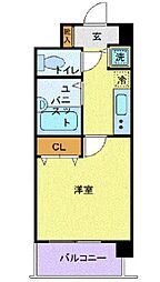 ヴィータローザ大森海岸 1Kの間取図画像