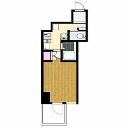 クレシア西蒲田 4階1Kの間取り