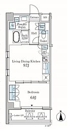 PARKAXIS蒲田 1LDKの間取図画像