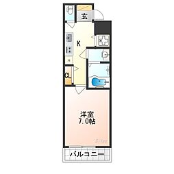 アドバンス京都烏丸町 1Kの間取図画像