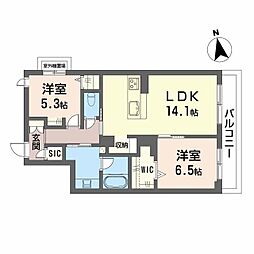 ル ドール 阿倍野 2LDKの間取図画像