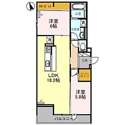 ノーブルヴィラ 2LDKの間取図画像