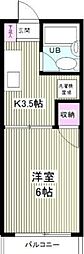 ロータリー所沢ハイツ 1Kの間取図画像