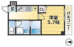レガーロ雲井 3階1Kの間取り