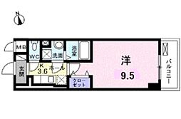 エトワール 1Kの間取図画像