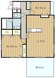 エポック．ASA 3階2LDKの間取り