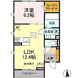 クレールモア 1LDKの間取図画像