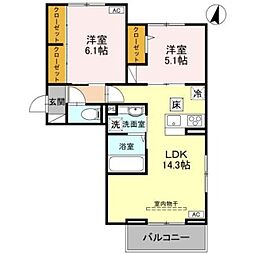 間取図画像 2LDK