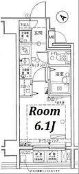 サンシティ月島アバンツァーレ 1Kの間取図画像