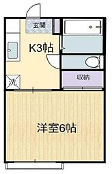ユングハウゼ 1Kの間取図画像