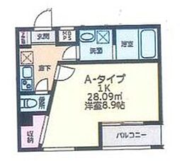ルフレ桜 1Kの間取図画像