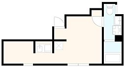 The River Side AOTO 1階ワンルームの間取り