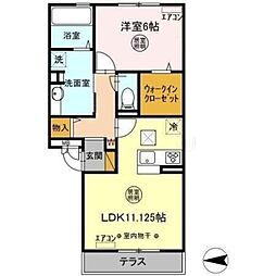 ブリランテA 1LDKの間取図画像