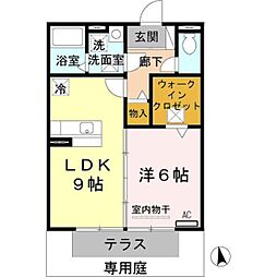 JR紀勢本線 紀三井寺駅 徒歩26分の賃貸アパート 1階1LDKの間取り