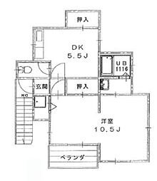 K Lien 2階1DKの間取り