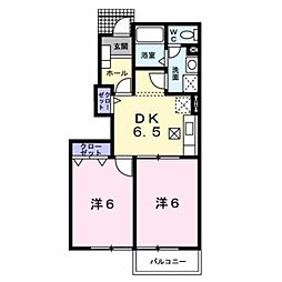 スイートレクチェ1 2DKの間取図画像