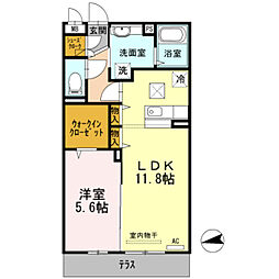 グランジュテ 1LDKの間取図画像