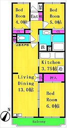 イルテット栗谷 3LDKの間取図画像