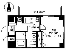 シェーンハイト1 1Kの間取図画像