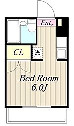 クレールフチノベ 1Kの間取図画像