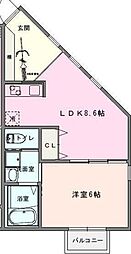 Cosmo Villa Kasukabe 1階1LDKの間取り