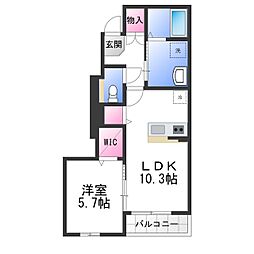 コンフォート6 1LDKの間取図画像