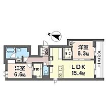 ラブリエ 00202 ｜ 埼玉県越谷市大字袋山1234-1（賃貸マンション2LDK・2階・71.28㎡） その2