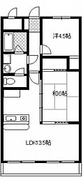 ジュネパレス越谷48 2LDKの間取図画像