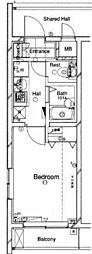 CQレジデンス練馬赤塚 1Kの間取図画像