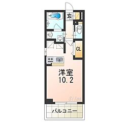 エクセル吹田 ワンルームの間取図画像