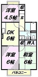 アルジェント藤沢 3DKの間取図画像
