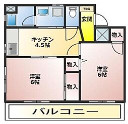 吉原マンション 2Kの間取図画像