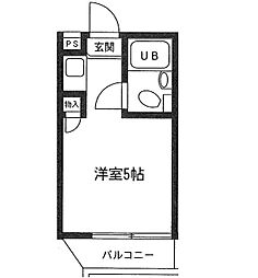 ベルハイム成増 3階ワンルームの間取り