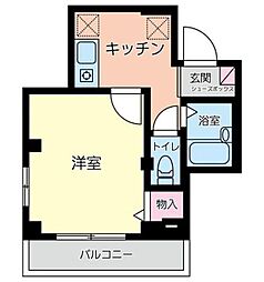 サンユーマンション 1Kの間取図画像