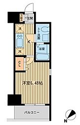 エコロジー潮見レジデンス 1Kの間取図画像