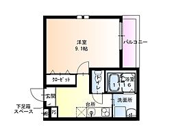 フジパレス西宮段上町 1Kの間取図画像