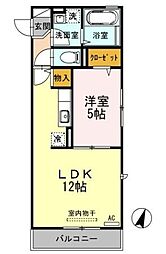 ドルフエンデ 1LDKの間取図画像