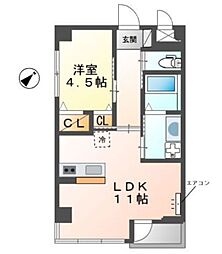 エミネンスおおたかの森 1LDKの間取図画像