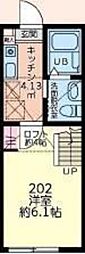 シティハイツ関戸 1Kの間取図画像