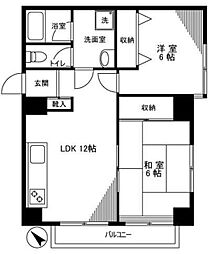 蔵前双葉ハイツ 2LDKの間取図画像