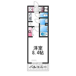南海線 石津川駅 徒歩6分の賃貸マンション 4階1Kの間取り