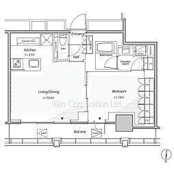 リビオレジデンス西麻布 1LDKの間取図画像