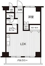 永谷リヴュール新宿 1LDKの間取図画像