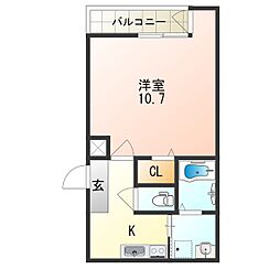 JR阪和線 杉本町駅 徒歩6分の賃貸アパート 3階1Kの間取り