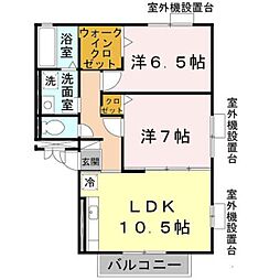 ソレイユ 2LDKの間取図画像