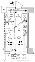 メイクス上野 1DKの間取図画像